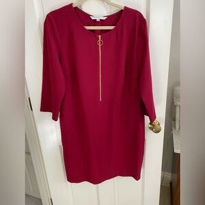 Trina Turk Elegant Red Dress with Gold Accent